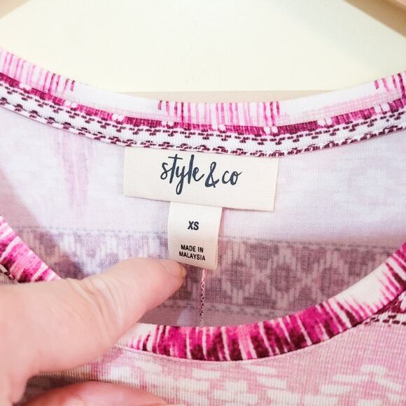 Style & Co New tribal Aztec stripe print sleeveless flowy swing dress size XS - Picture 6 of 9